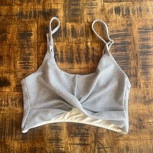 BeachRiot bikini top in a gorgeous metallic silver. Straps are adjustable.